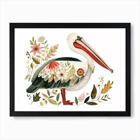 Little Floral Pelican 2 Art Print