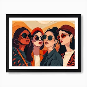 Women In Sunglasses Art Print