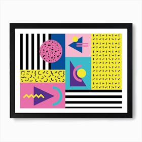 Memphis Pattern Retro Dreamwave 90s Vintage Artwork 1 Art Print