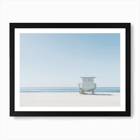 Light Blue Life Guard Tower Art Print