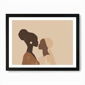 Two Women Kissing 6 Art Print