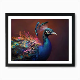 Peacock Abstract Painting Art Print