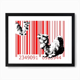 Funny Barcode Animals Art Illustration In Painting Style 131 Art Print