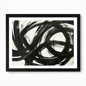 Black And White Abstract Painting 2 Art Print