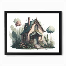 Fairy House Watercolor  Art Print