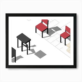 Dining Table And Chairs Art Print