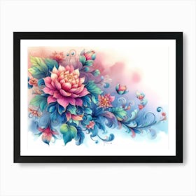 Lotus Flower Painting 10 Art Print