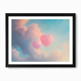 Heart Balloons In The Sky 1 Art Print