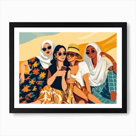 Muslim Women In The Desert Art Print