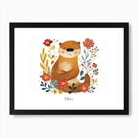 Little Floral Otter 2 Poster Art Print
