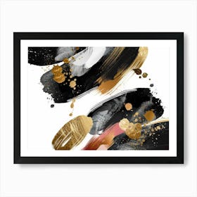 Abstract Gold And Black Painting 53 Art Print