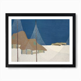 Fishing Village From Momoyogusa –Flowers Of A Hundred Generations, Kamisaka Sekka Art Print