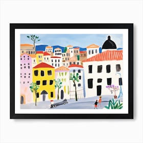 Florence Italy Cute Watercolour Illustration 5 Art Print