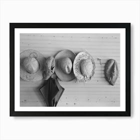 La Forge Farms, Missouri,Hats And An Umbrella In A School For S Near The Fsa (Farm Security Administration) Project Art Print