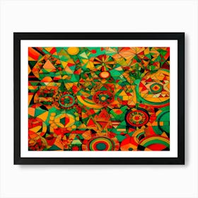 Abstract Geometric Painting With Bohemian Flair Art Print