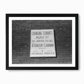 This Sign Means That Apartment House Is Being Vacated By S And Will Be Rented To African American People, Chicago, Art Print