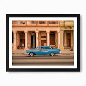 Havana City Tones Vintage Car Warm Summer Art Print