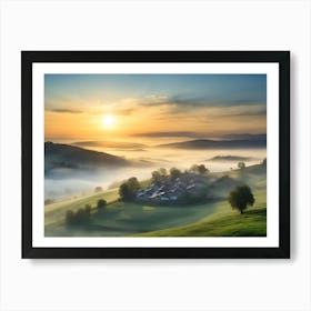 Sunrise In The Valley paintings art print Art Print