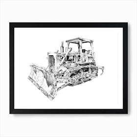 Bulldozer Art Illustration In A Painting Style 10 Art Print