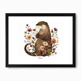 Little Floral Otter 4 Poster Art Print