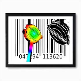 Funny Barcode Animals Art Illustration In Painting Style 003 Art Print