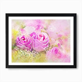 Misty Rose Bouquet Art Print