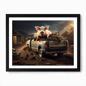 Pig In Manure Truck Affiche