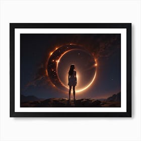 A lone heart under a mesmerizing sky Art Print