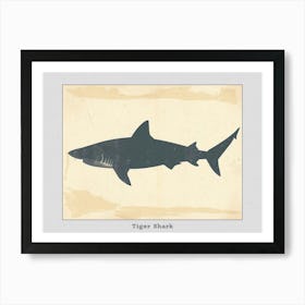 Tiger Shark Grey Silhouette 6 Poster Art Print