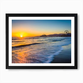 Sunset Over The Santa Monica Pier Art Print