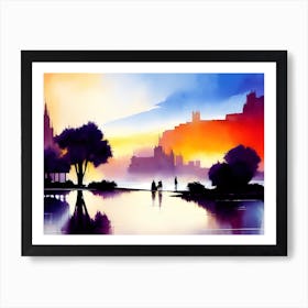 Sunset In Edinburgh Art Print