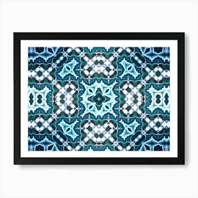 Blue And White Abstract Pattern 1 Art Print