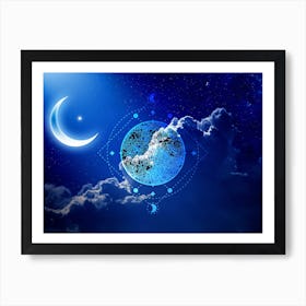 Moon And Stars - Mystic Moon poster #8 Art Print