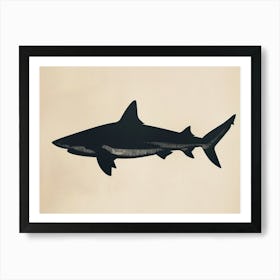 Blacktip Reef Shark Silhouette 4 Art Print