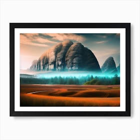 Landscape With Mountains 1 Art Print