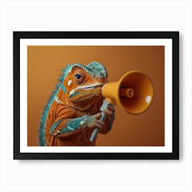 Lizard With Megaphone Art Print