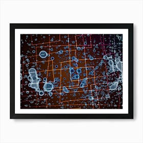 Alcohol Ink Abstraction Glowing Lines Art Print