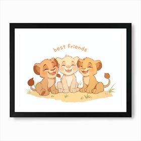 Lion Cub Best Friends 1 Art Print