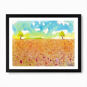 Watercolor Of A Field Art Print