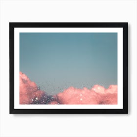 Pink Clouds Glitter Art Print