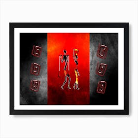 Tribal African Art Illustration In Painting Style 122 Art Print