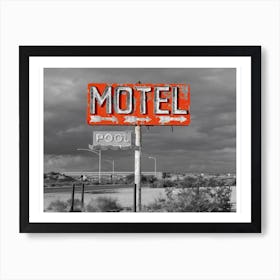 Vintage America Motel Sign Art Print
