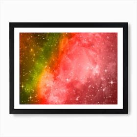 Sunburst Galaxy Space Background Art Print