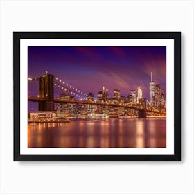 Brooklyn Bridge New York City Sunset Art Print