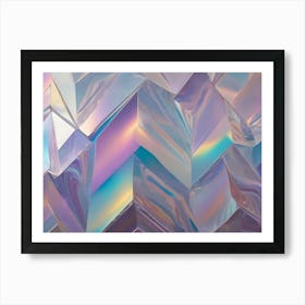 Abstract Background Of Iridescent, Geometric Shapes Arranged In A Repeating Pattern, Creating A Modern And Dynamic Design Art Print