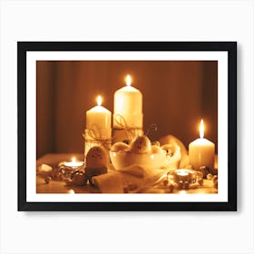 Candles On A Table Art Print