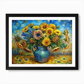 Sunflowers In A Vase 1 Art Print