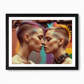 Lesbian Couple At The Maspalomas Summer Pride 2024 Two Women Kissing Art Print