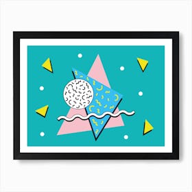 Memphis Pattern Retro Synthwave 80s Vintage Abstract 90s Artwork Art Print