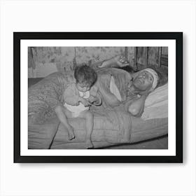 Mexican Father And Son San Antonio, Texas, This Family Was Living On Relief, The Father Was Obviously Very Sick Art Print